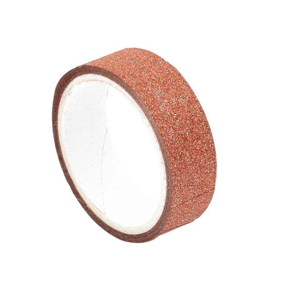 Ensemble de rubans adhésifs Washi à paillettes de 15mm * 5m, papeterie japonaise, rubans adhésifs décoratifs pour Scrapbooking, Kawai Adesiva: orange