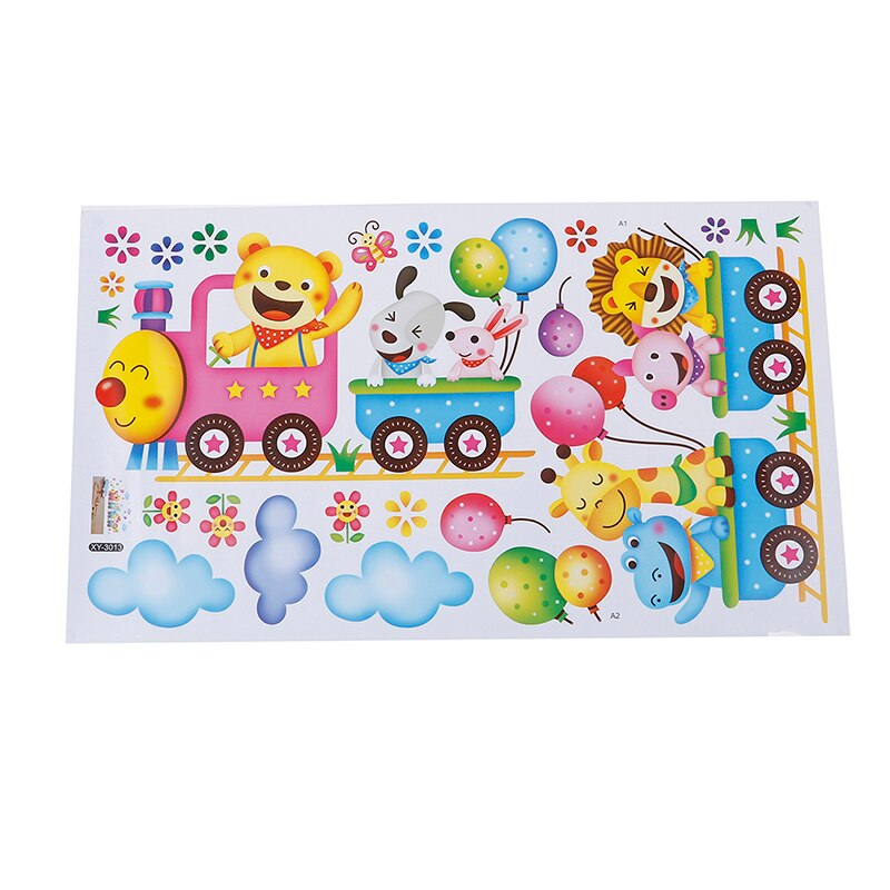 Muursticker kindertrein, muursticker, poster, muurschildering babyhuis, doe-het-zelf voor kinderkamer, interieur, kinderkamer