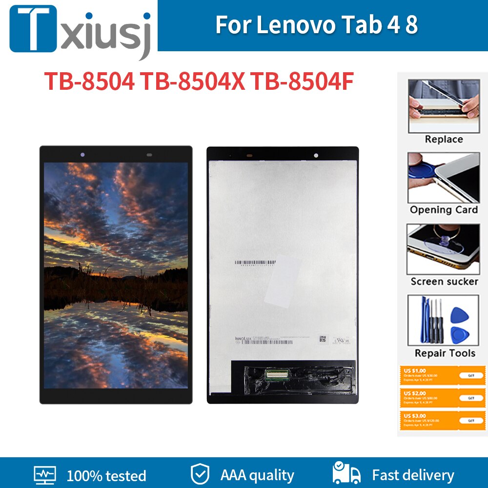 8.0" For Lenovo Tab 4 LCD TB-8504 TB-8504F TB-8504N TB-8504X TB-8504P LCD Display Touch Screen Glass Sensor Assembly Free Tools