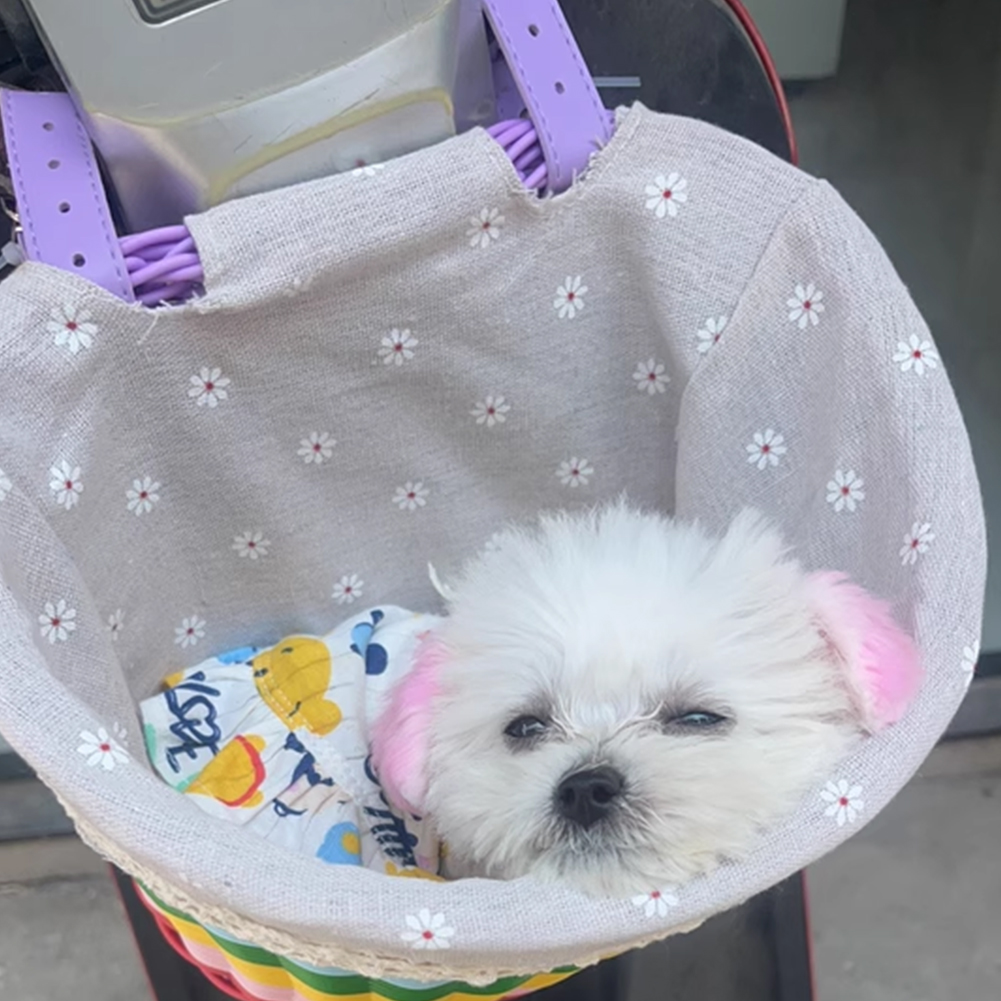 Panier avant de vélo avec doublure, panier de guidon de cyclisme, sangles en cuir réglables, panier de Tricycle pour vélo, Scooter, pour les déplacements quotidiens