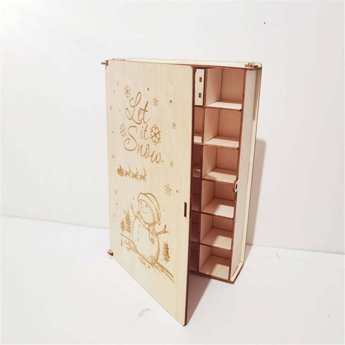 DIY Wooden Advent Calendar Countdown Christmas Party Decor Cabinet Drawers Lockable Chocolate Storage Box Wedding Decoration