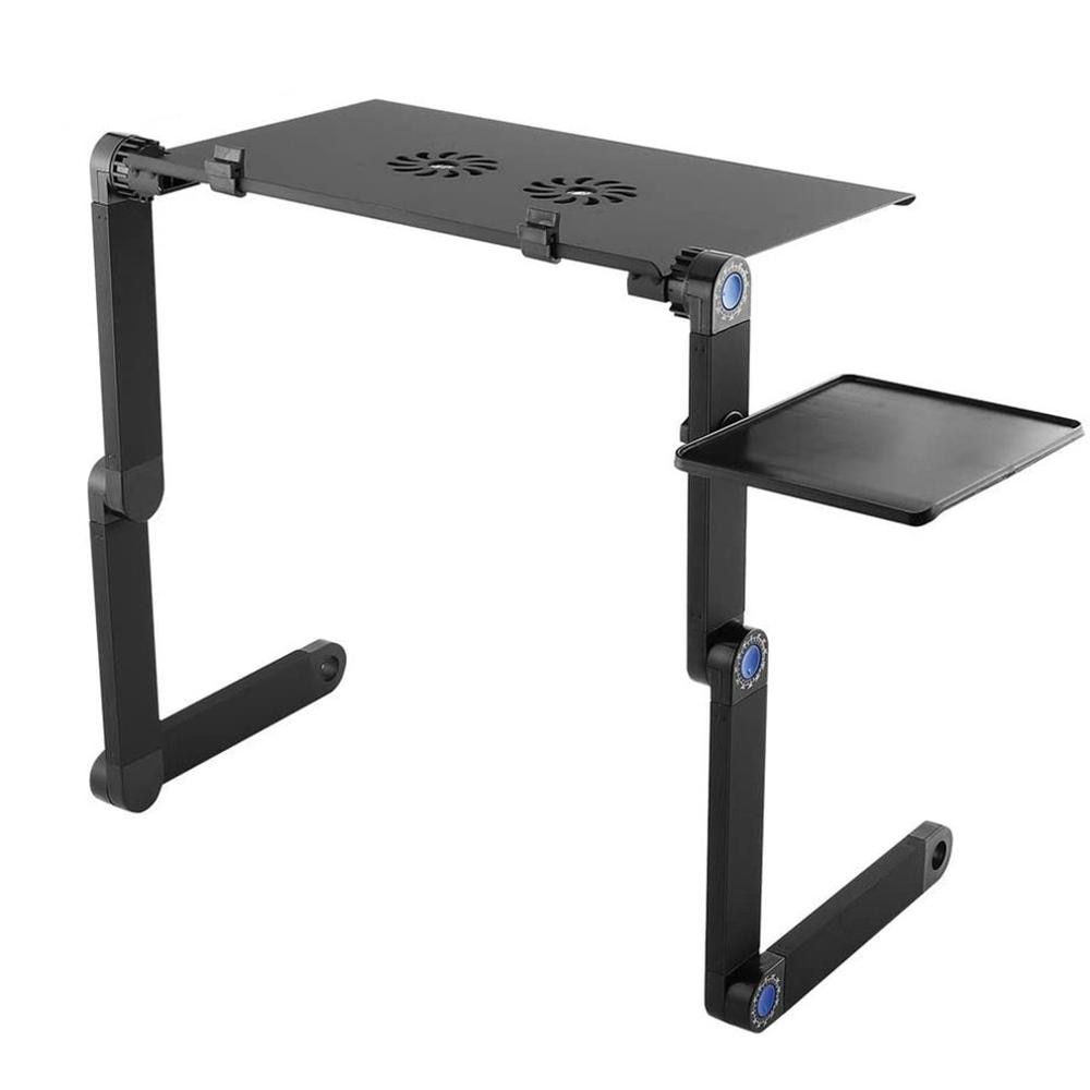 Bærbar bordstativ med justerbart sammenleggbart ergonomisk stativ skrivebord for ultrabook, netbook eller nettbrett med musematte