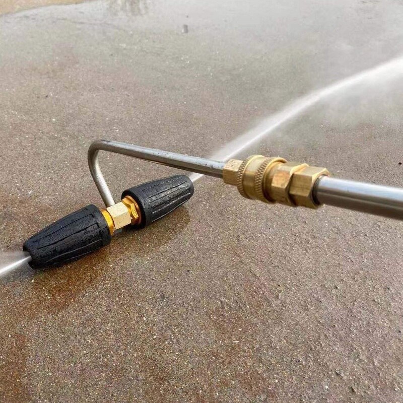 Gutter Cleaner Attachment for Pressure Washer, 2 Rotating Turbo Nozzle, 1/4 Inch Quick Connect, 3300 PSI