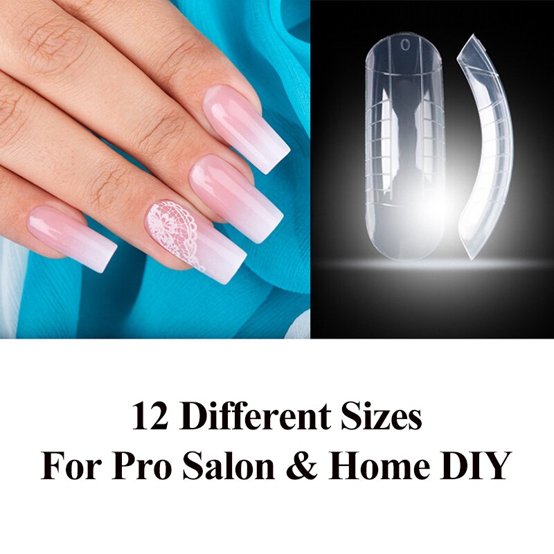 Kit de moldes para puntas de uñas, gel acrílico de construcción rápida, UV, plástico de buena , para extensión de uñas, estilo francés,