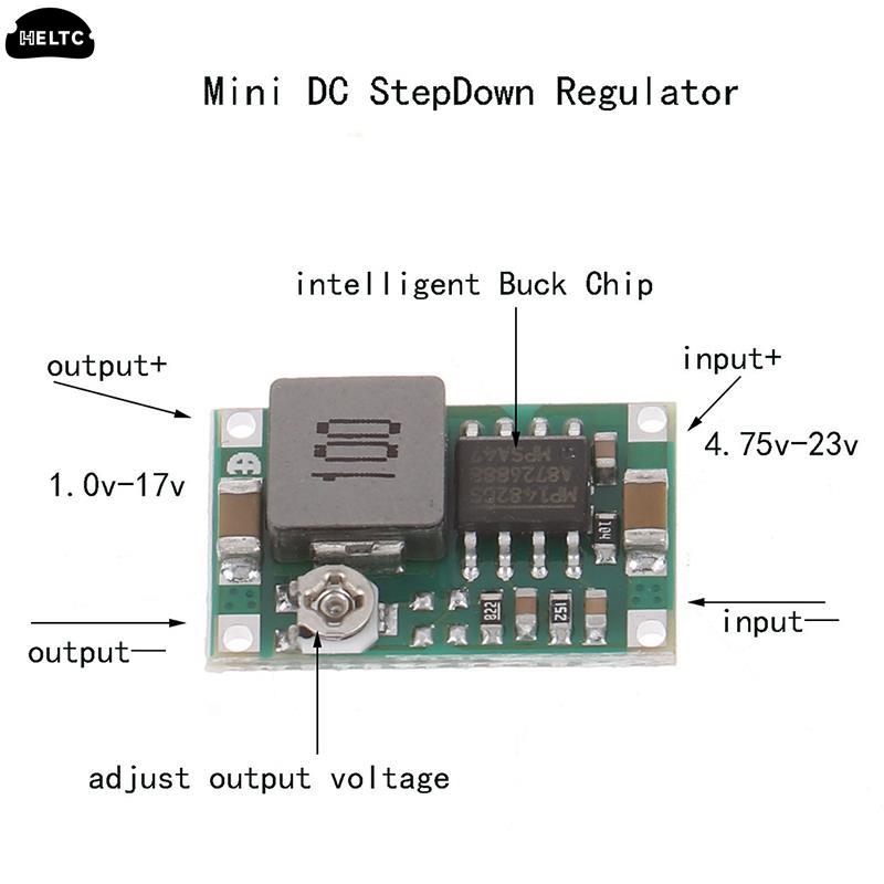 Regulador de voltios de , convertidor reductor de 3a, MINI DC-DC, 5V-23V a 3,3 V, 6V, 9V, 12V