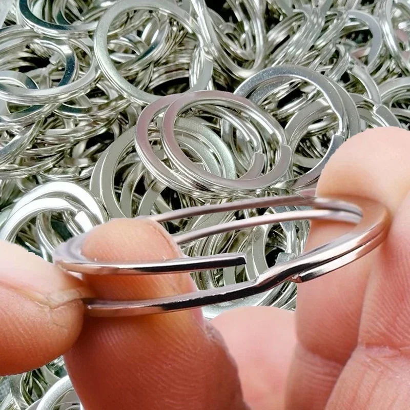 Stainless Steel Key Rings Round Flat Line Split Rings Car Keyrings Jewelry Making Metal Keychains Circle DIY Findings