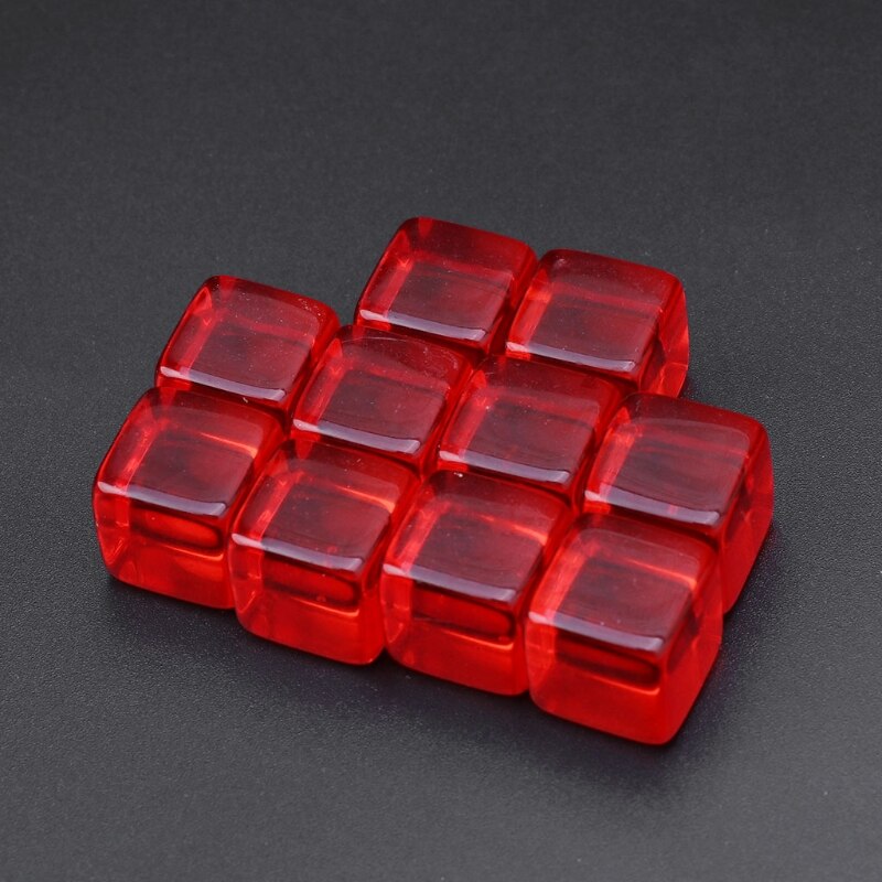 10pcs 16mm Blank Dice Transparent Acrylic Dice For DIY Write Painting Graffiti Board Game