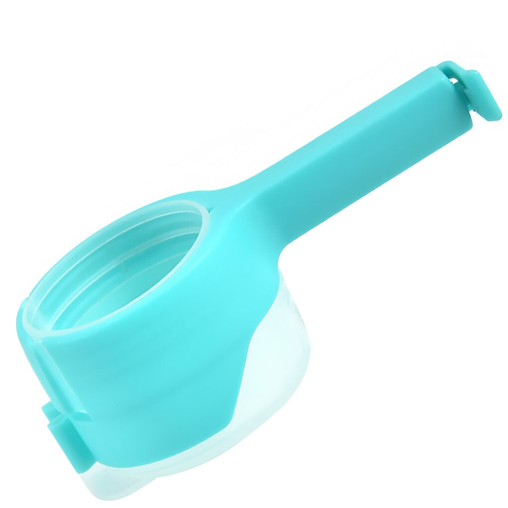 Plastic Bag Sealing Clip Food Saver with Discharge Nozzle Moisture-proof Snack Clamp Kitchen Tool: Blue