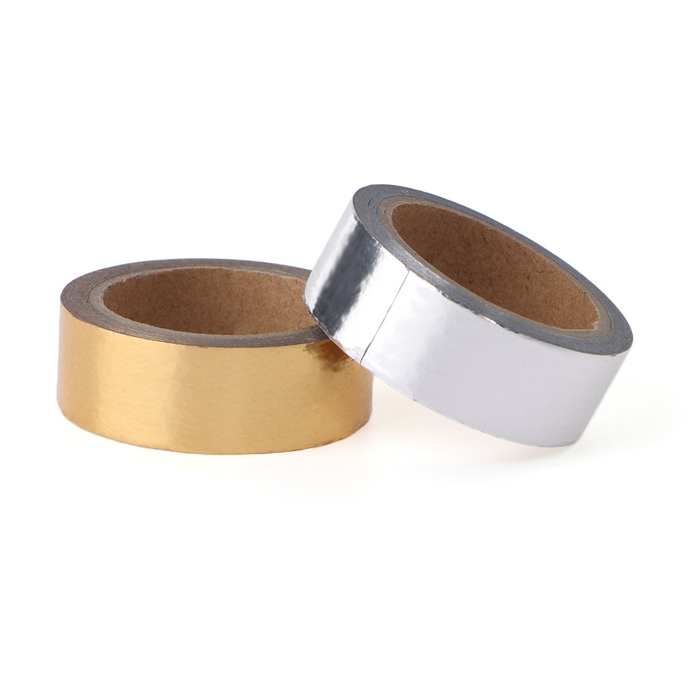stamping tape Gold and silver colour DIY Scrapbooking Adhesive Tape Stationery Christmas Diary Decorative Tape 15mm*5M
