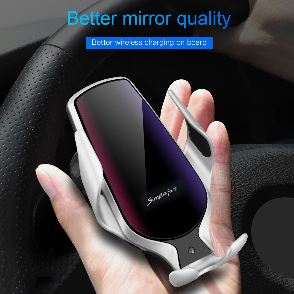 Aperto automático carregador de carro sem fio para iphone 11x8 xr xs 10 w qi carregamento rápido respiradouro ar suporte do telefone para samsung s20 s10