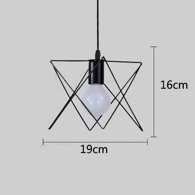 Retro industriel geometrisk sort led jern pendellamper indendørs belysning korridor restaurant soveværelse sengekasse hængelampe: Jeg