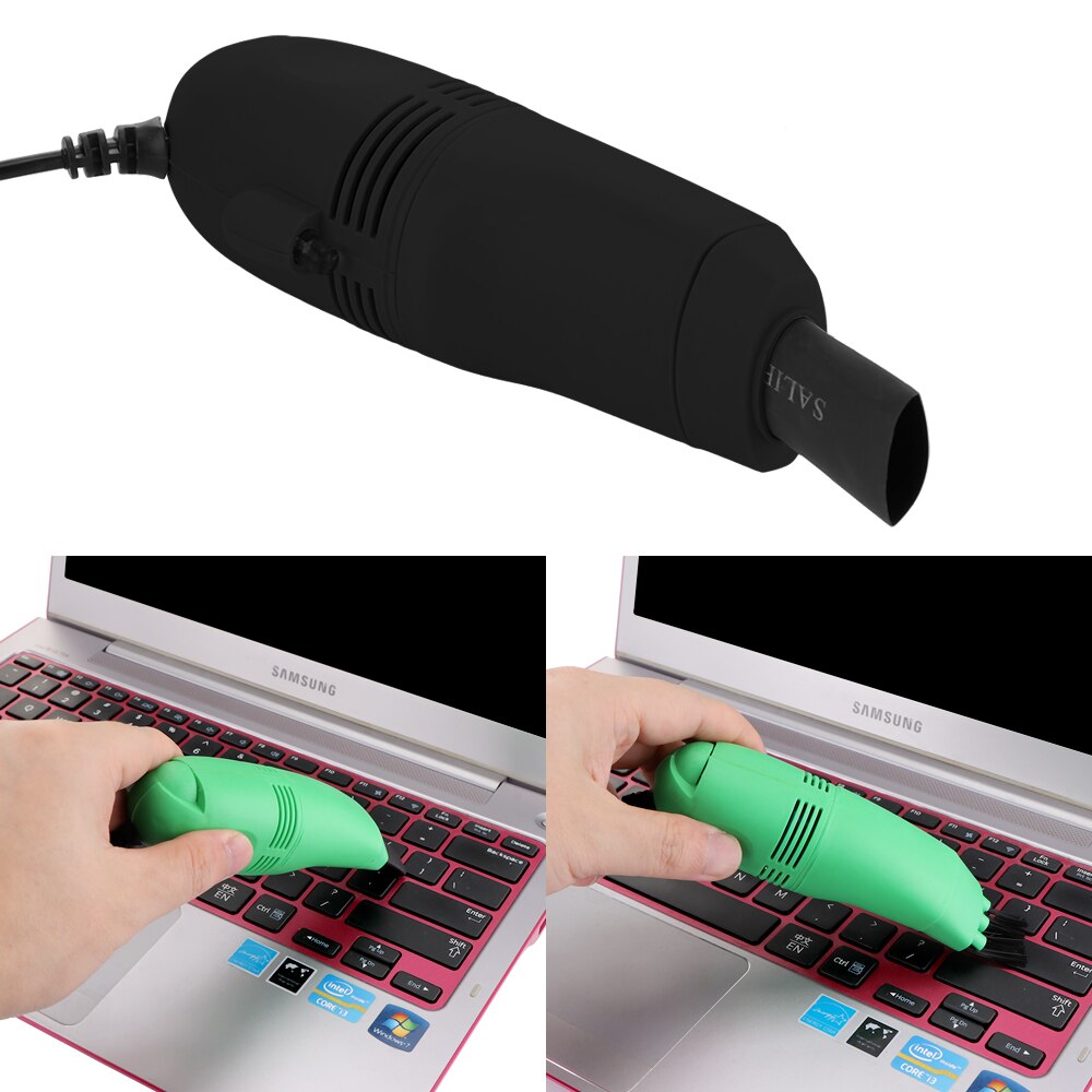 USB Vacuum Cleaner USB Gadgets For Computer Vacuum Mini USB Keyboard Mobile Phones Cleaner Laptop Brush Dust Cleaning Kit: black
