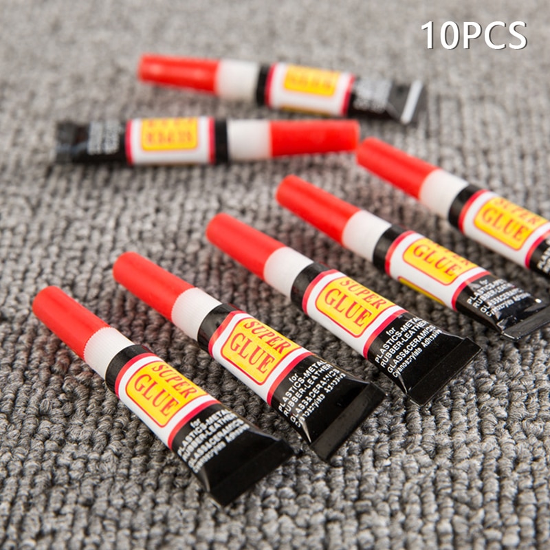 10Pcs Liquid Super Lijm Instant Sterke Bond Leer Hout Rubber Metaal Glas Cyanoacrylate Lijm Briefpapier Winkel Nail Gel