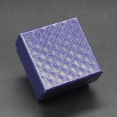 4 kleuren vierkante vorm sieraden doos oorbellen ringen geschenkdozen vierkante doos 5X5X3 cm: Blauw