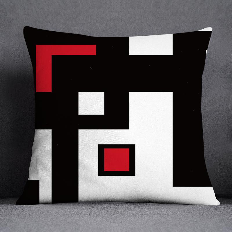Quadratischer Kissenbezug mit abstraktem geometrischem Muster für Zuhause, Wohnzimmer, Sofa, Schlafzimmer, Dekorationskissen: 470*1500mm / Black