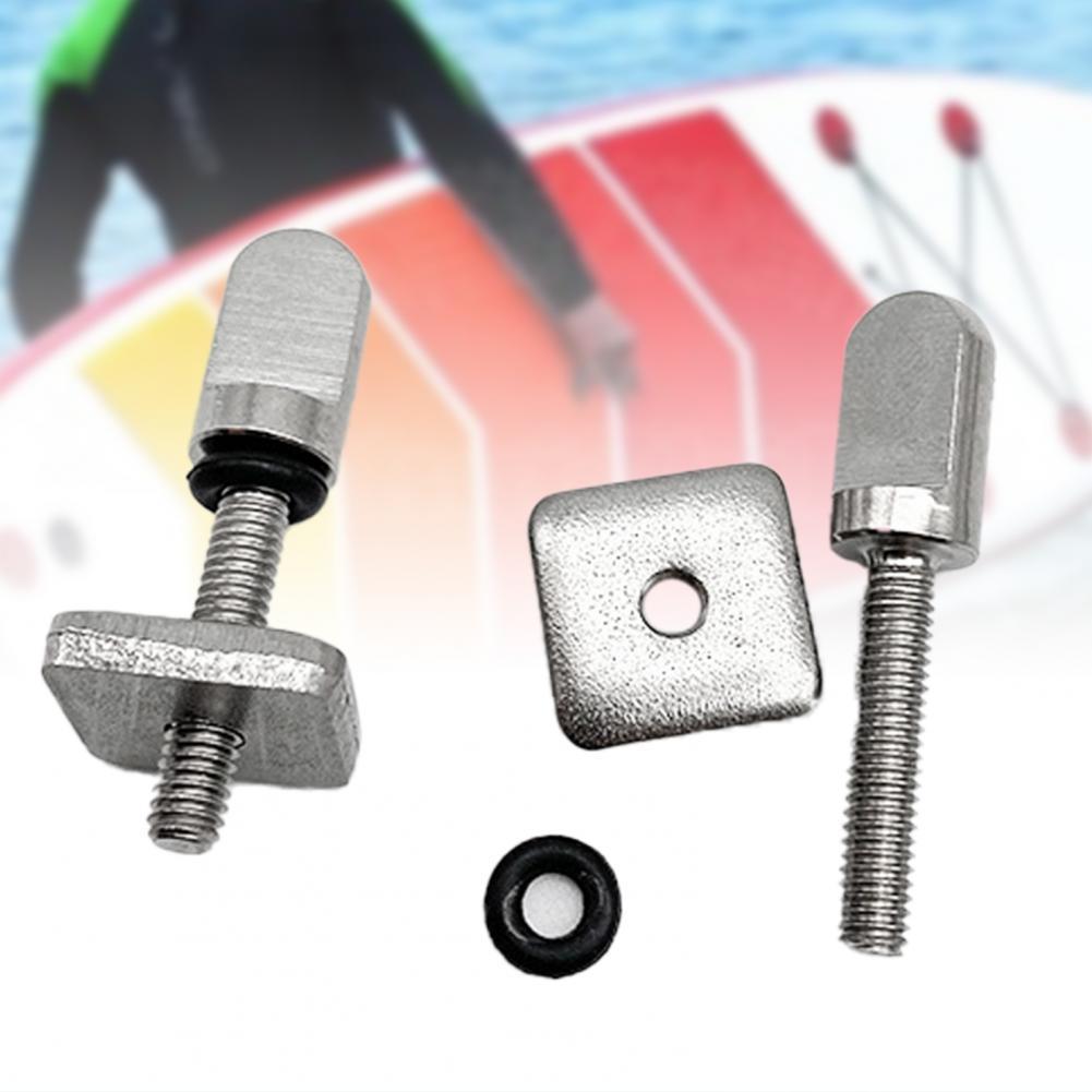 6 stück finnenschrauben mit platte, edelstahl, surfbrett-daumenfinne, longboard-schraube, board-finnenschrauben, surfzubehör