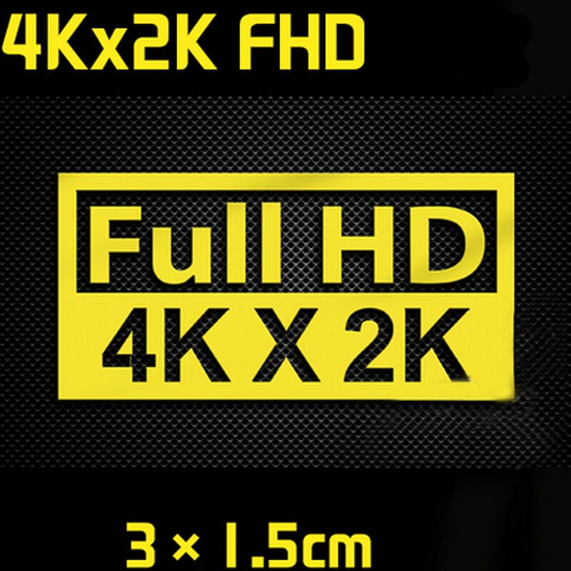 Etiqueta 4K HDR FHD HD, Monitor de TV, cine en casa, teléfono móvil, pegatina de Metal, pegatina de transferencia: J