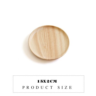 Guma drewno okrągły styl japońnarty płytki talerz stek wołowy przekąnarty owocowe taca taca herbaciana restauracja stojak na talerze z litego drewna: 15cm