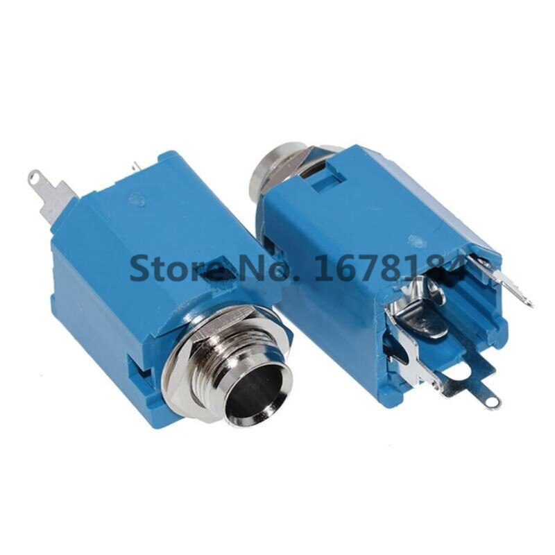 Lot De 2 Prises Jack 6,35 Mm Stéréo 4 Broches – Pour Guitare, Basse – Cuivre Noir – Accessoire Instrument