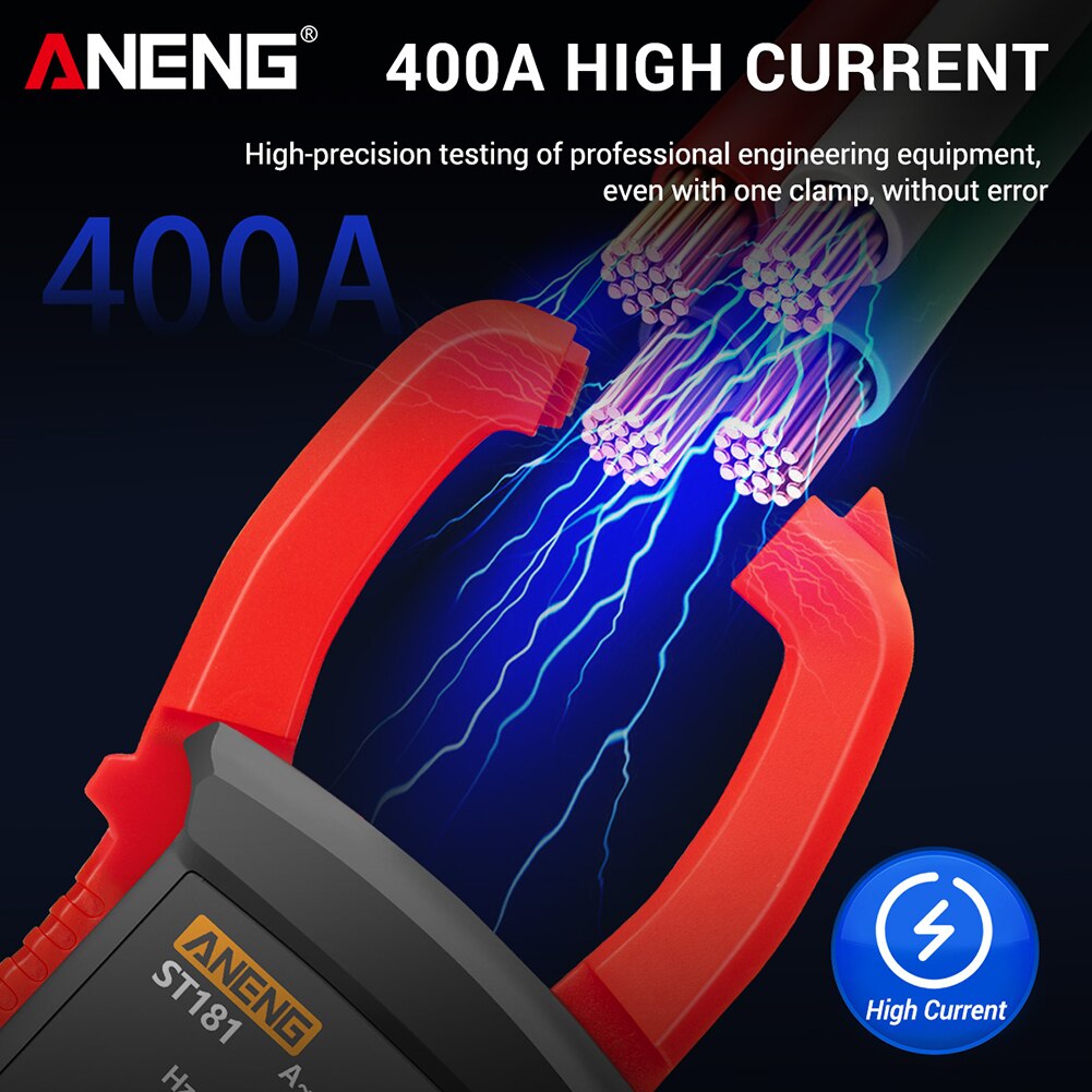 Aneng  st181 digital klämmätare likström / växelström 4000 räknas multimeter amperemätare spänningstester bilförstärkare hz kapacitans ncv ohm test