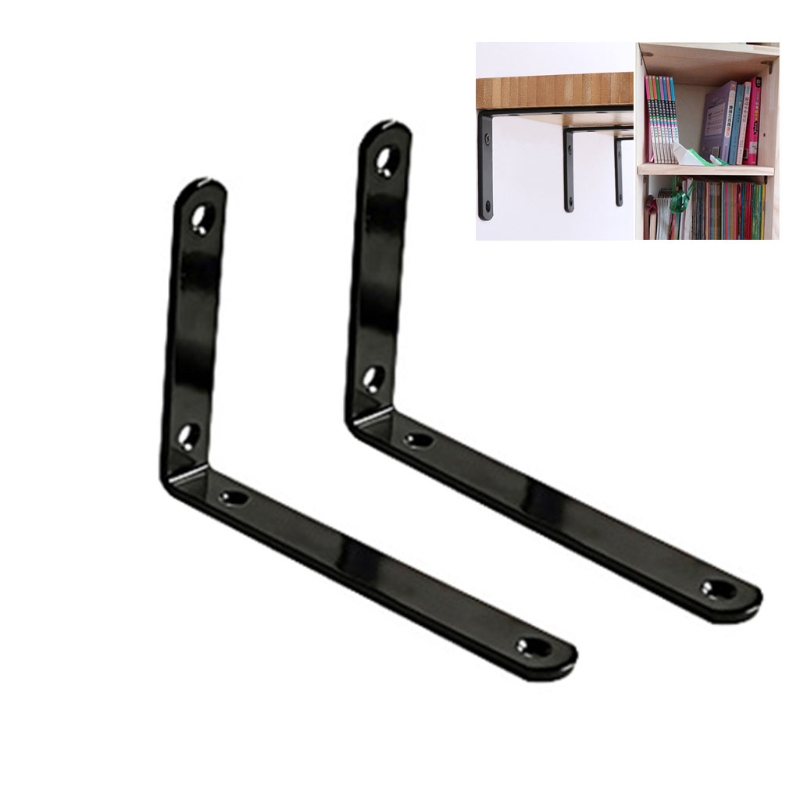 2 Pcs Thick L Shelf Bracket Metal Shelf Brackets Thickness 4mm Industrial Shelf Bracket Wall Hanging Shelf Bracket: BK-2