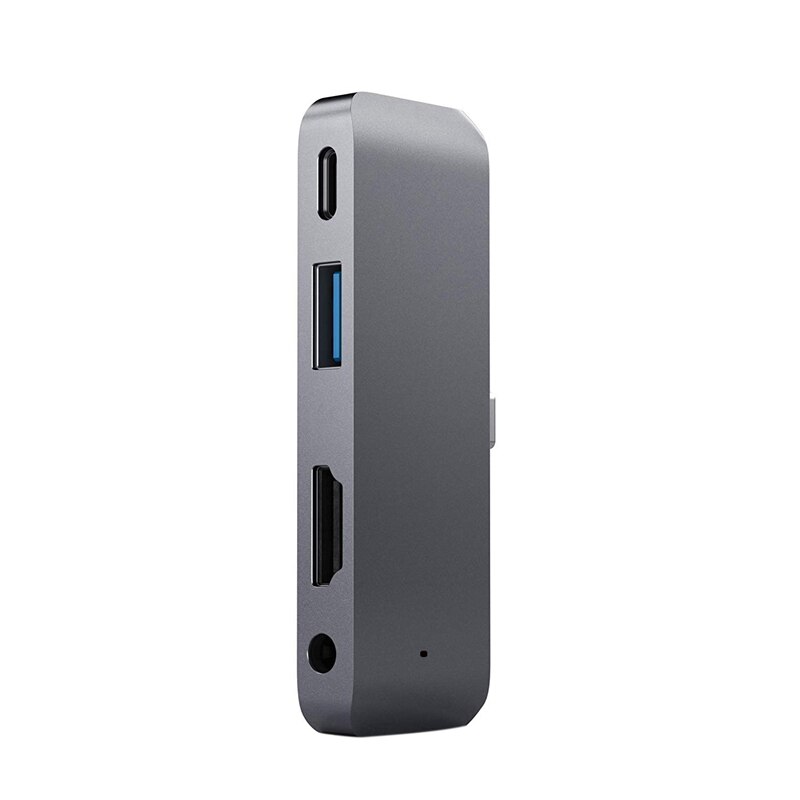 Adaptador de USB tipo C a HDMI 4 en 1 Tipo C a o PD convertidor de puerto de carga USB 3,0 4K HDTV Hub para IPad Pro Laptop (gris)