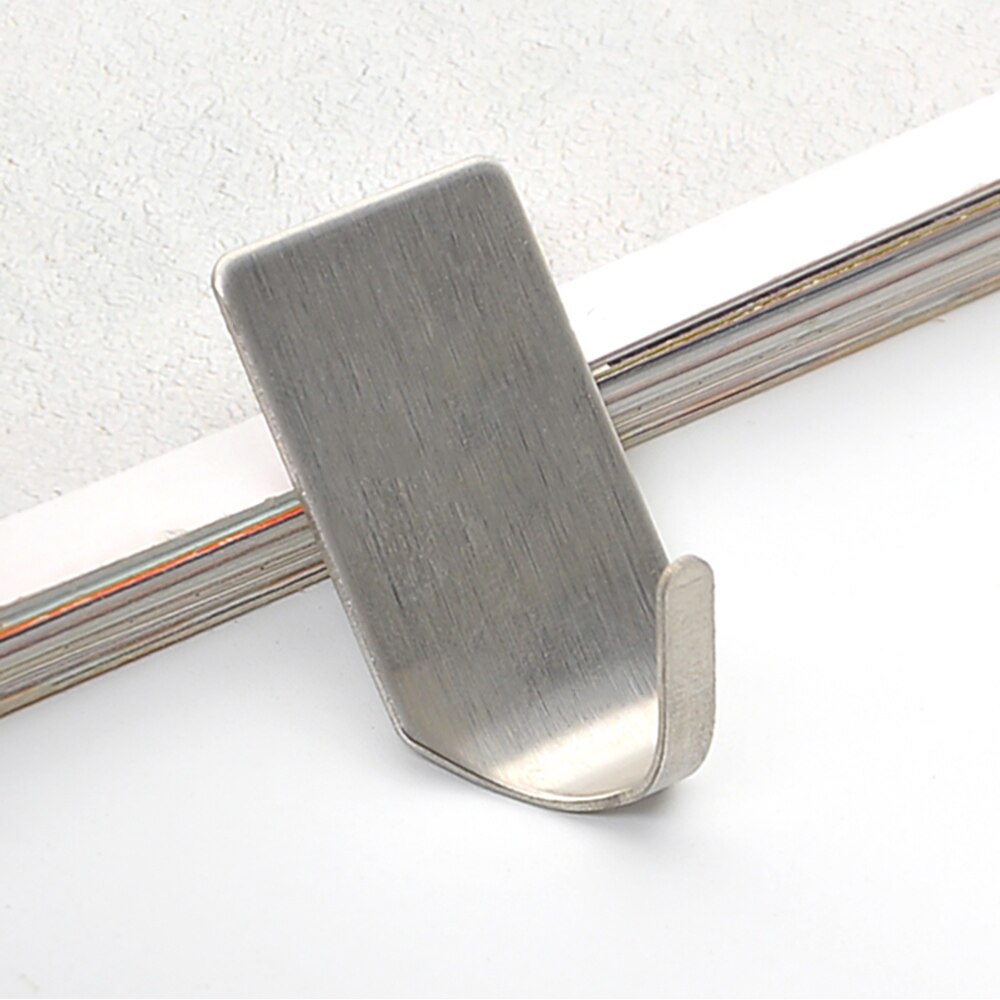 8pcs Adhesive Hooks Stainless Steel Towel Hooks Family Robe Hanging Hooks Hats Bag Key Adhesive Wall Hanger Hooks for Kitchen