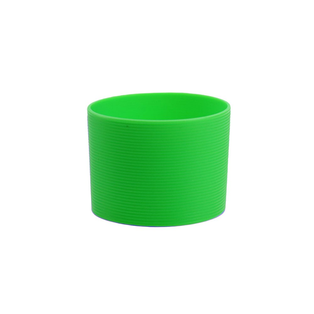 Silicone world 6.5CM tazza di vetro in Silicone tazza antiscivolo manica isolamento antiscivolo copertura protettiva striscia orizzontale copertura isolante: Green