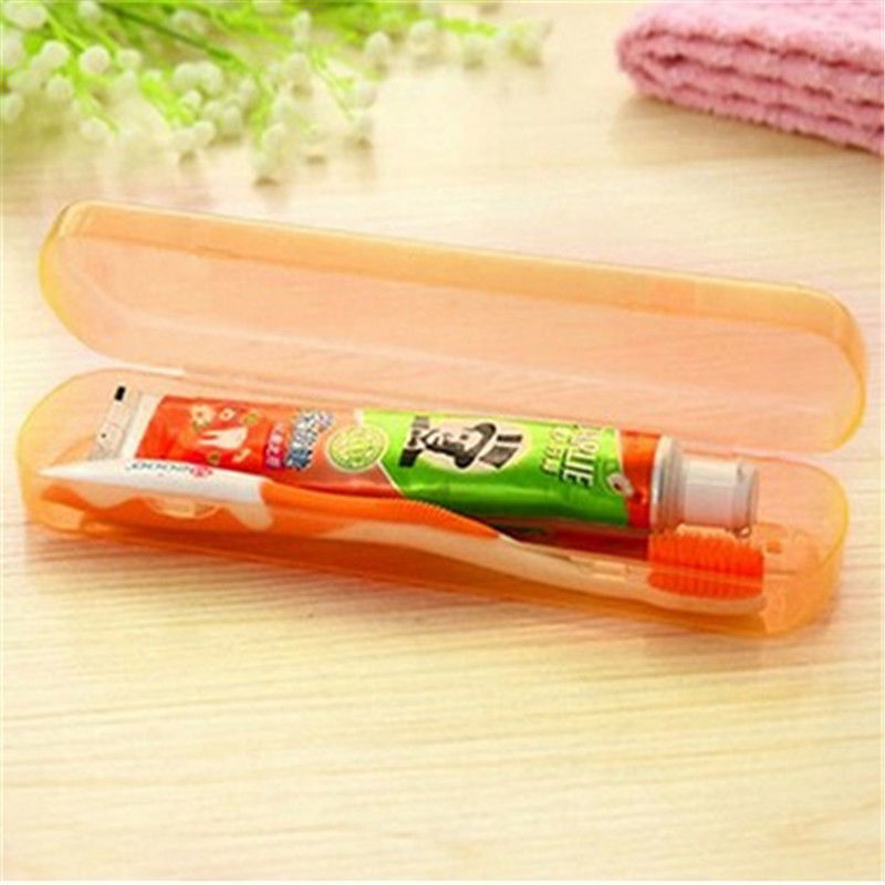 God nyttig rejse bærbar tandbørste tandpasta opbevaringsboksdæksel beskytte etui rejseæske til elektrisk tandbørste udendørs: Orange