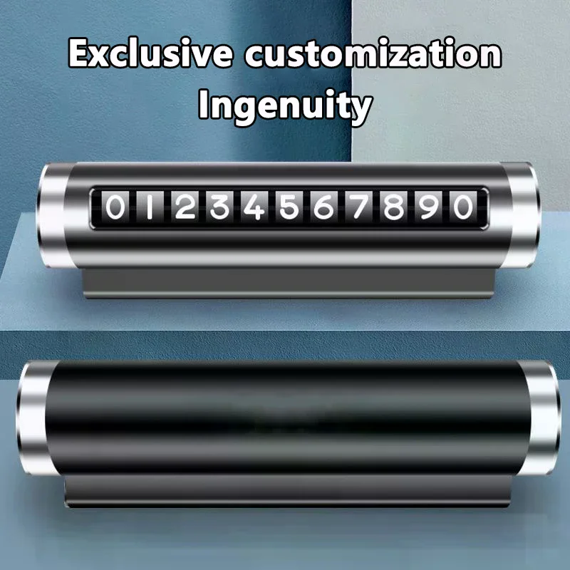 Metal Car Temporary Parking Card Rotate Phone Number Plate Aluminum Stickers Park Stop In Car-styling Auto Accessories