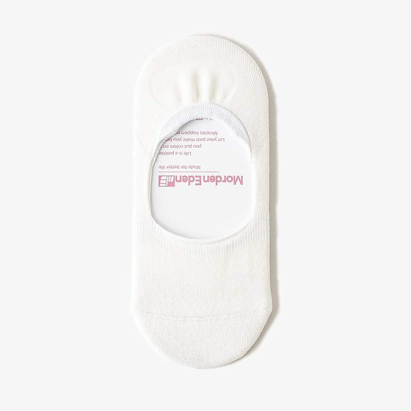 Calcetines invisibles antideslizantes para mujer, calcetín de silicona de corte ultrabajo, Fondo de algodón fino, de verano, 1 par: white