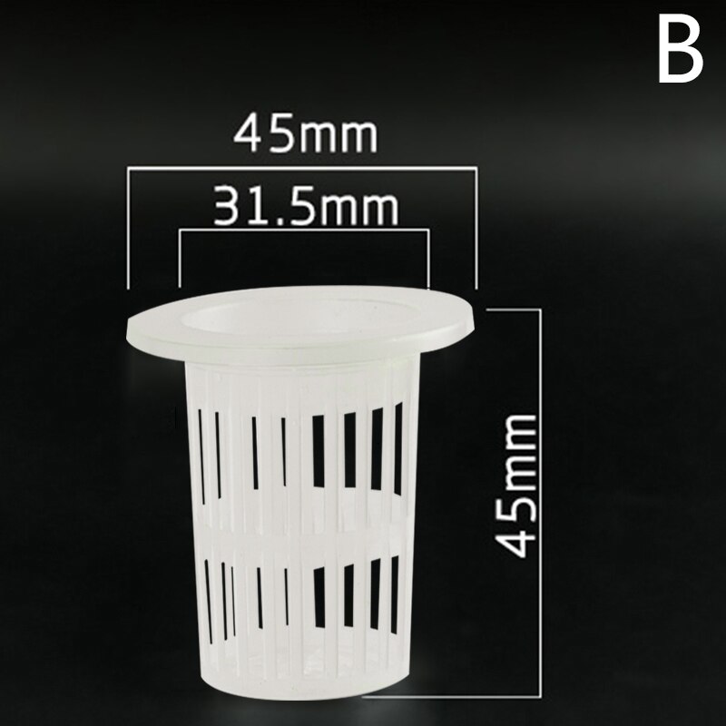 10 st hydroponic mesh kruka grönsaksplantering korg jordfri odling plast växt rooter kopp akvarium växt odla kruka: B