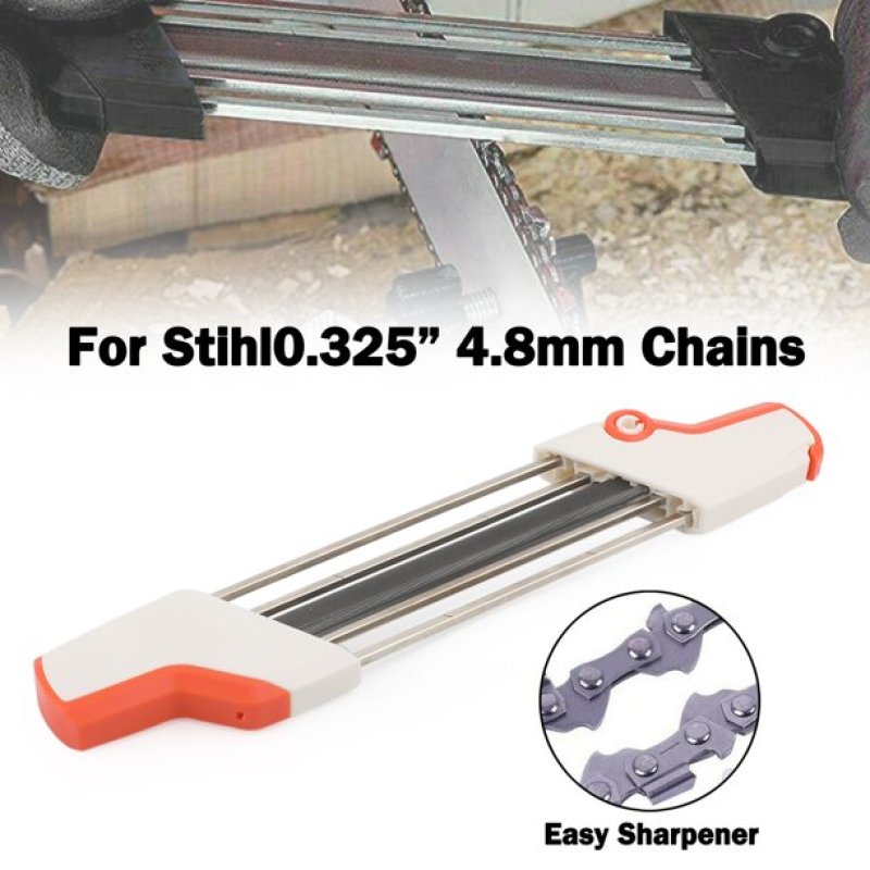 Kettingzaagkettingslijper 2-in-1 Easy File Sharpening Grinder Tools voor STIHL File en dieptemeter File Tool: Zilver