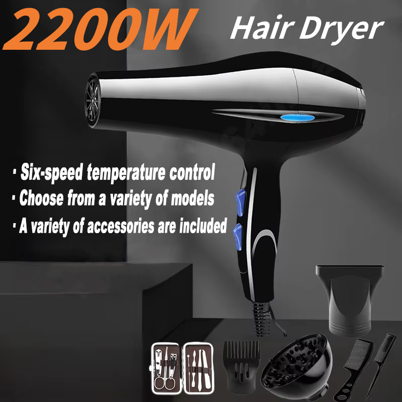 Secador de pelo de 2200W, equipo , secador de pelo de gran potencia para peluquería, herramienta de salón de barbería, secador de pelo 2025