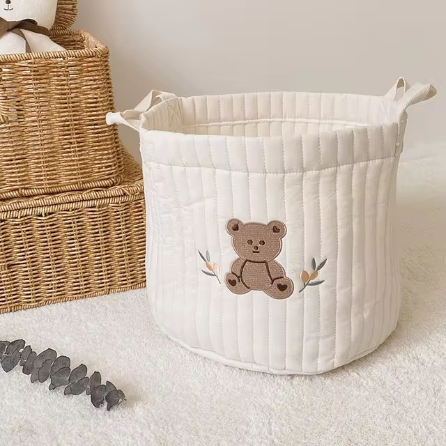 Speelgoed opbergtas Babytassen Beer Borduren Luiertas Caddy Luierkar Opslag Mummie Moederschapstas voor pasgeboren luiers Speelgoed: Paars