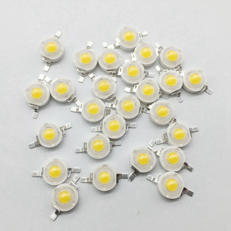 20Pcs High Power Led Diodes 1W Ultra Heldere 3000K 100-120Lm Helderheid Warm Wit Led Lamp Kralen
