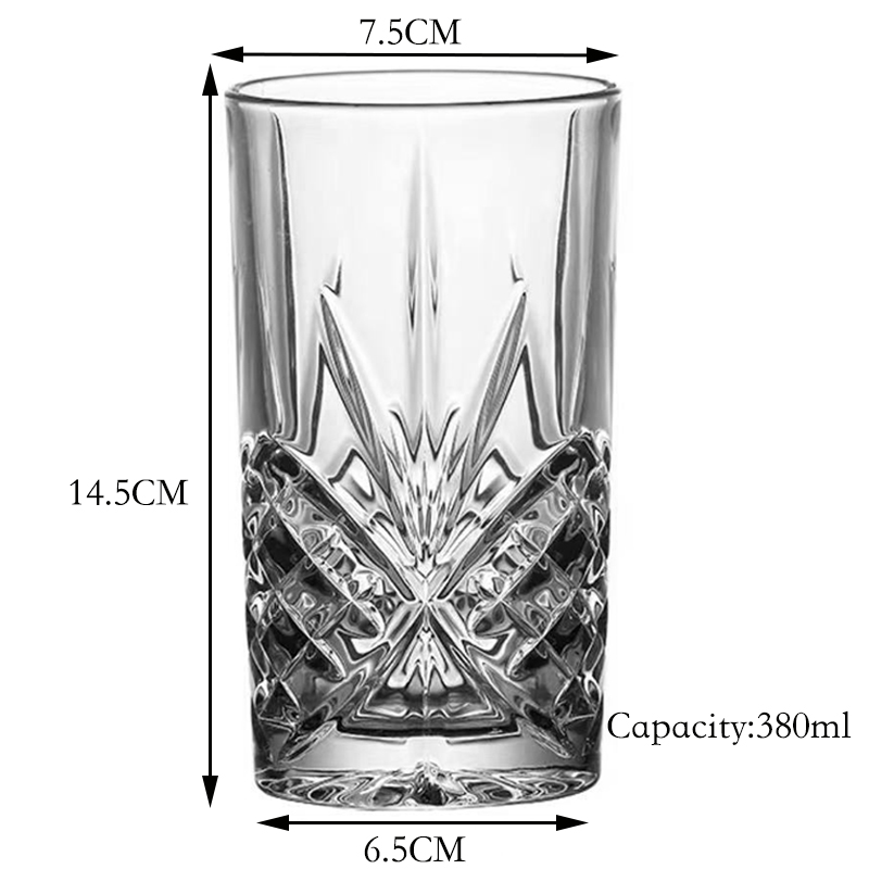 Vaso de vidrio Mojito HighBall, vasos de Bar, vasos de vidrio para agua, jugo, cerveza, bebidas, cócteles: Negro