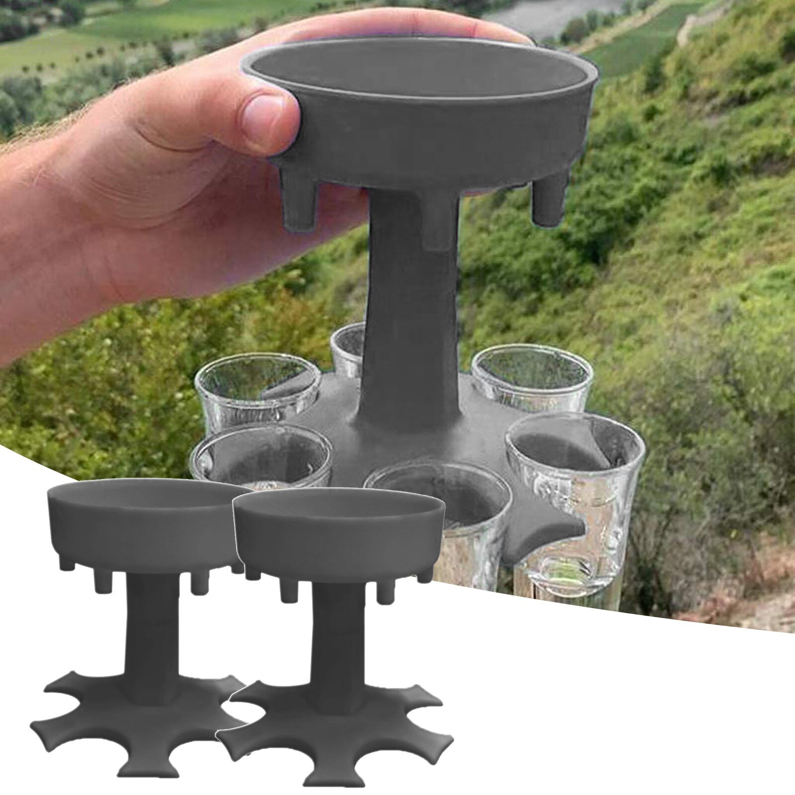 2 sztuk kreatywny 6 kieliszek dozownik i uchwyt-dozownik robić napełniania płynów, strzał dozowania impreza gra w picie alkoholu Dom bar czas: C