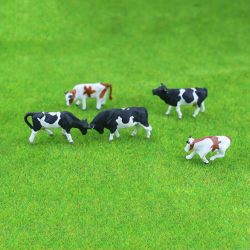 Maqueta de vaca colorida Diy, escala HO, juguetes de construcción en miniatura, 10 Uds.