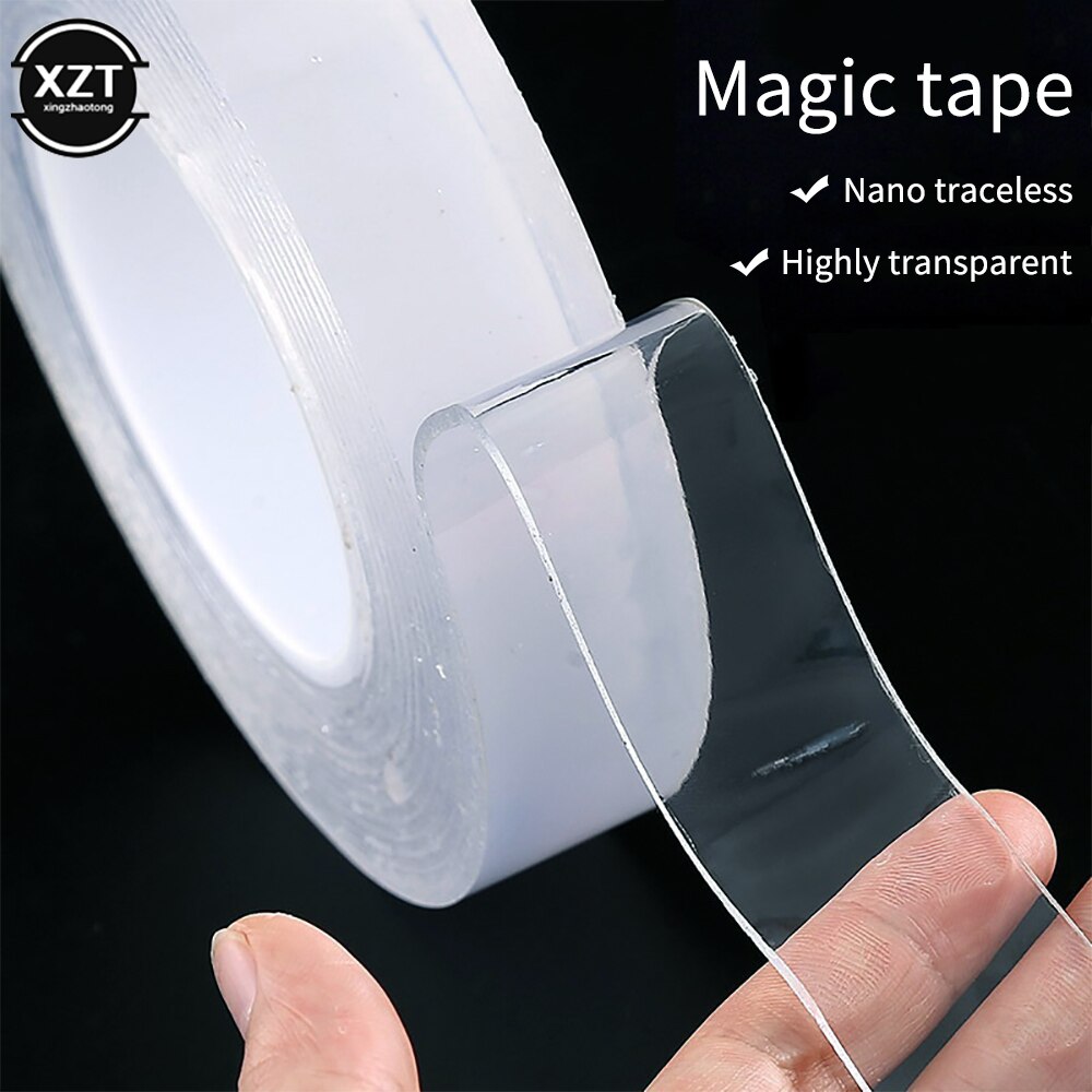 Nano – ruban adhésif magique Double face, 1M/3M/5M x 30mm, Transparent, ne laisse pas de trace, réutilisable, étanche, support pour articles ménagers