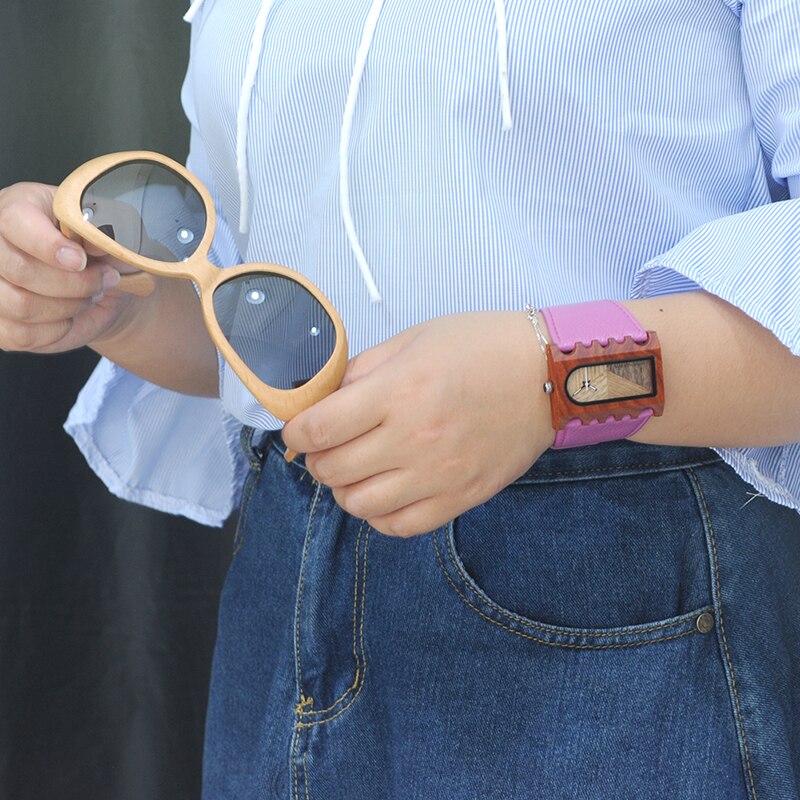 BOBO BIRD nouvelle montre en bois de créateur de à la main pour femmes tenue décontractée montre-bracelet Unique coloré en cuir bandes boîte