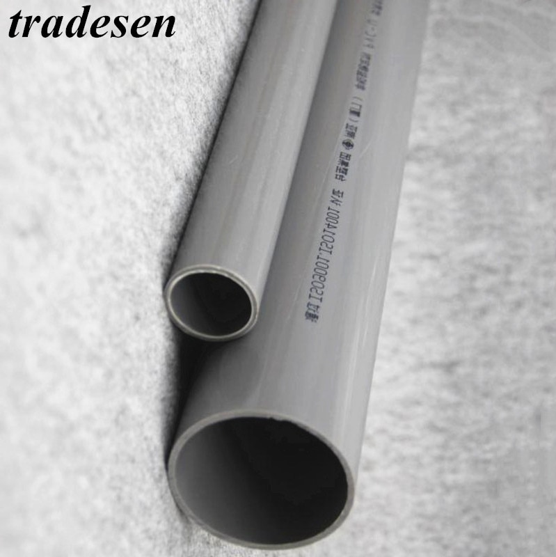 O.D 25~50mm Gray UPVC Pipe Hi Water Supply Pipe Irrigation Fish Tank PVC Pipe Aquarium Drainpipe Water Tube 2pcs 50cm