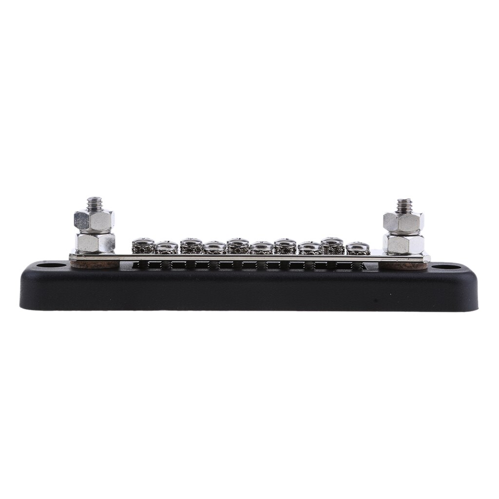 Auto Marine 100A Power Distribution Bus Bar Terminal Block 10 Screw + 2 Studs Excellent Electrical Busbar