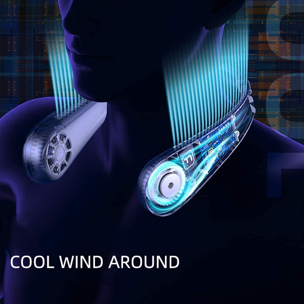 Wearable Lazy Sports Halter Fan Mini Hanging Neck Fan USB Rechargeable Cover Halter Sports Fan Air Cooler Outdoor