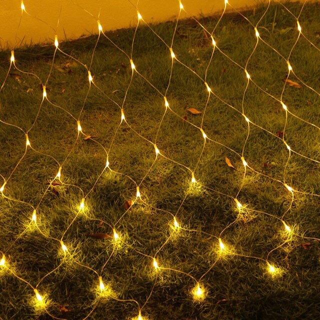 6 x 4m led nätmaskor fe string ljus julgirland fönster gardin fe ljus bröllopsfest ljus: Varm vit / 2 x 2m