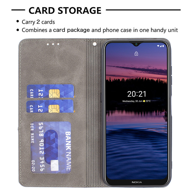 Capa flip magnética de couro para nokia, capa para celulares nokia 20 nokiag20 com porta-cartões
