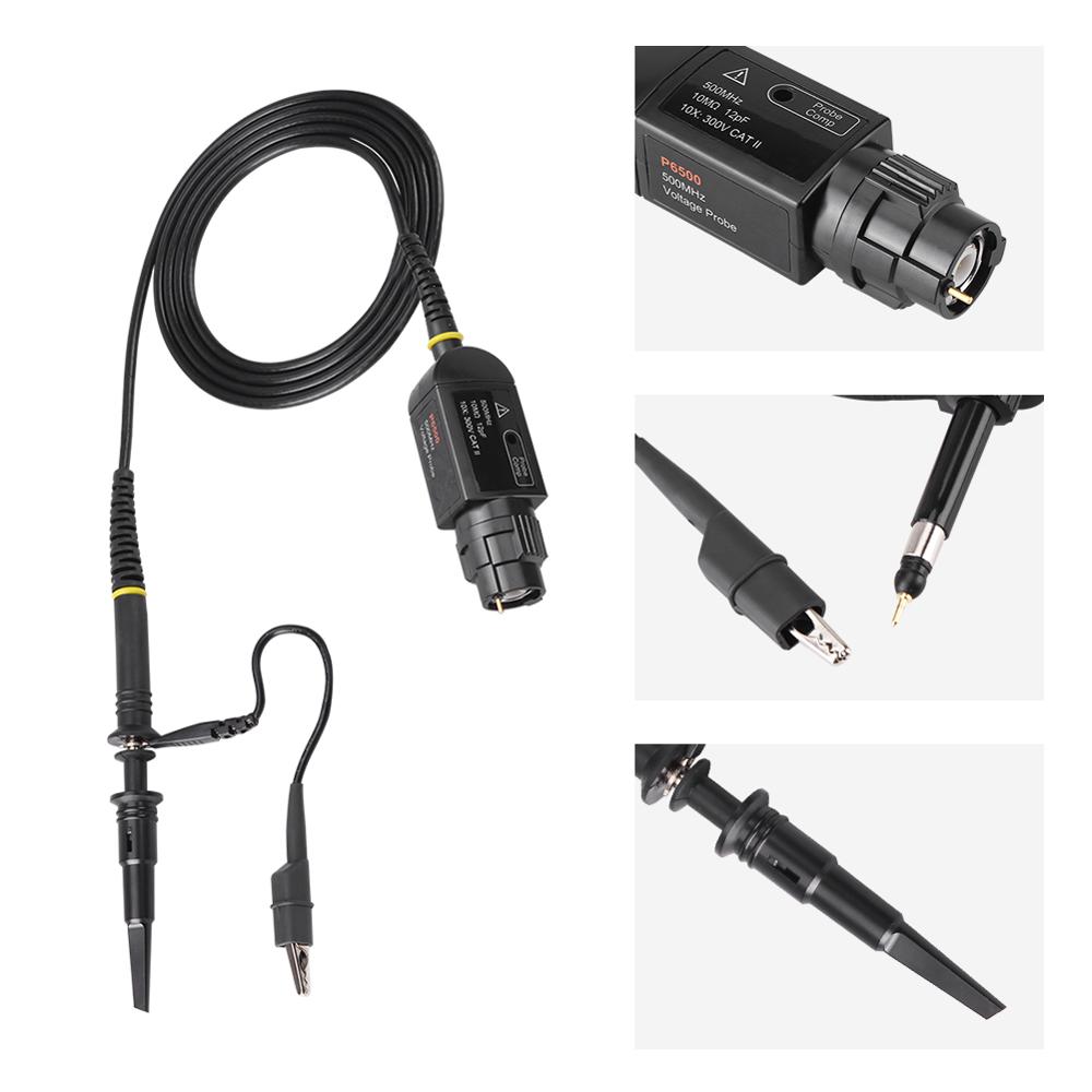 P6500 Oscilloscope Passive Probe 500MHz 10X High Accuracy Oscilloscope Passive Probe Clip