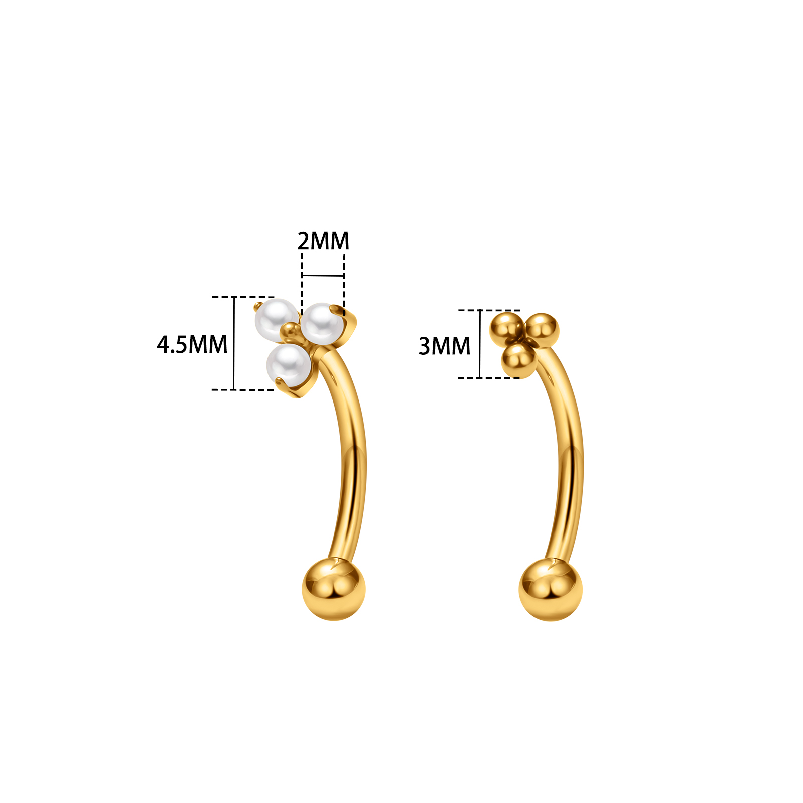 G23 Titanium ASTM-F136 interne draad Wenkbrauw Piercings Lichaam Sieraden Voor Vrouwen zirkoon Oorbel Ster Bloem Hart