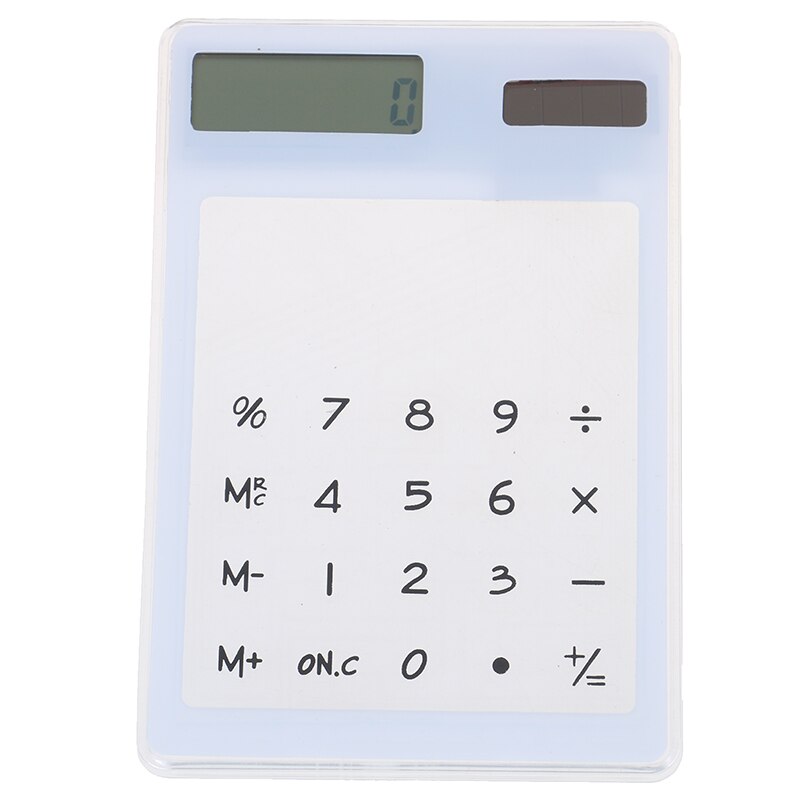 8 Digit Touch Screen Ultra slim Transparent Solar Stationery Clear Scientific Calculator use for Student School Office