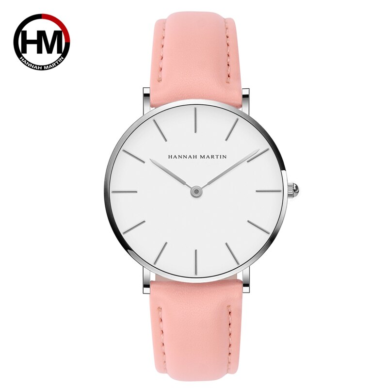 HANNAH MARTIN De Simple Japon Mouvement À Quartz Montre Bracelet En Cuir Nylon Horloge Femmes Analogique Montre-Bracelet Étanche: CB36YF